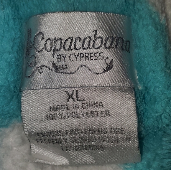 Copacabana aqua with white polka dots cover up, towel, robe XL - Picture 8 of 11